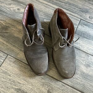 Johnston & Murphy Charcoal Suede Lace-Up Boots